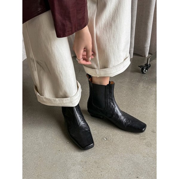 CHIKO Godiva Square Toe Block Heels Ankle Boots
