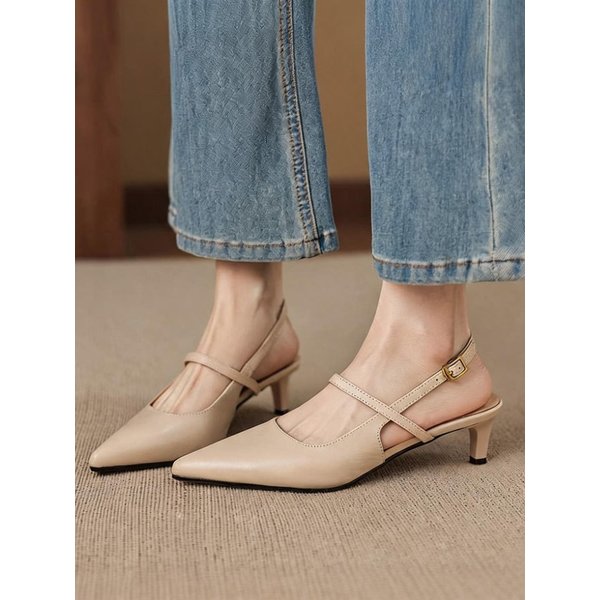 CHIKO Greer Pointy Toe Kitten Heels Slingback Shoes
