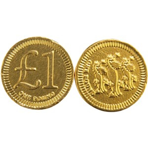 One pound chocolate coins (28mm) - Bag of 40