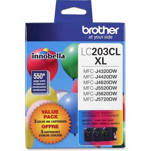 Brother LC2033PKS Original High Capacity Ink Cartridges - 3 Pack C/M/Y
