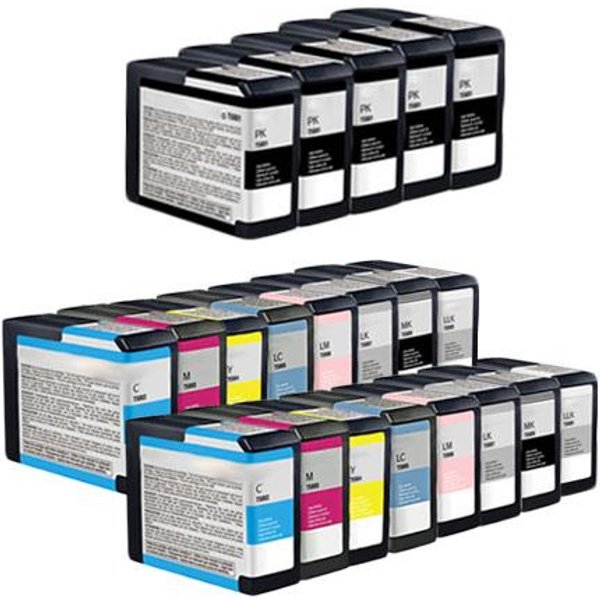 Compatible Epson T5801/T5809 2 Full Set + 3 EXTRA Black Ink Cartridges (21 Pack) Multipack