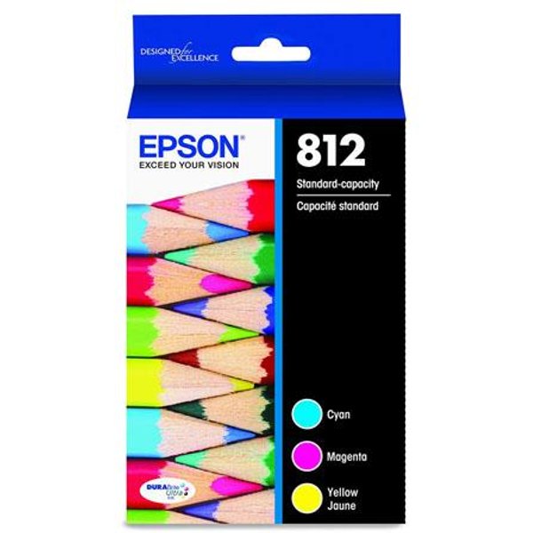 Epson T812 (T812520) Color Original Standard Yield Ink Cartridge Multipack - 3 Pack