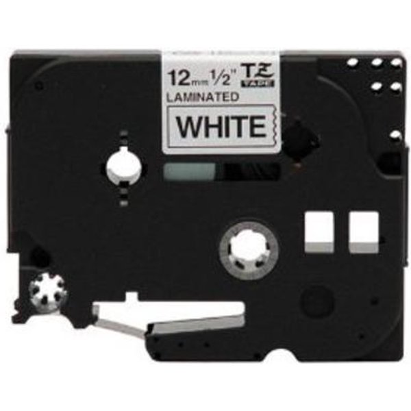 Compatible Brother TZe-231 P-Touch Label Tape - 1/2 in x 26 ft (12mm x 8m) Black on White Black