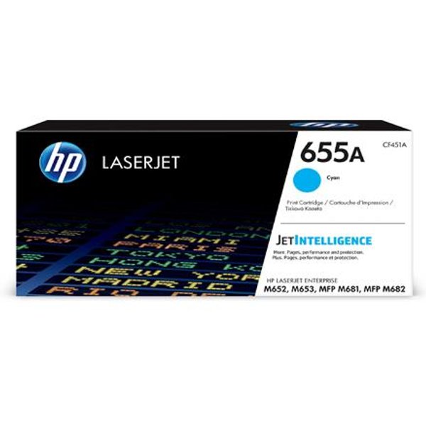 HP 655A (CF451A) Cyan Original Standard Capacity Toner Cartridge