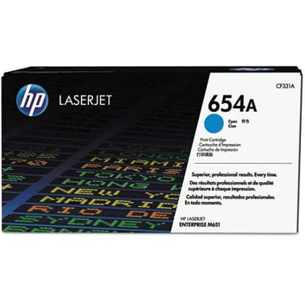 HP 654A Cyan Original Toner Cartridge (CF331A)