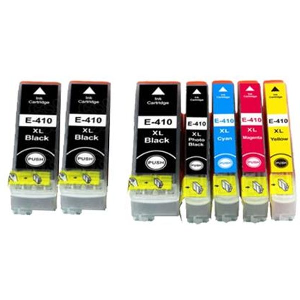 Compatible Epson 410XL Full Set + 2 EXTRA Black Ink Cartridges (7 Pack) Multipack