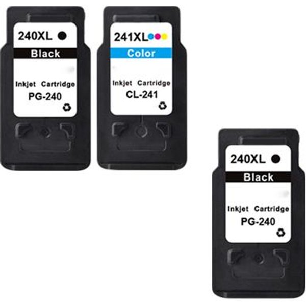 Compatible Canon PG-240XL/CL-241XL Full Set + 1 EXTRA Black Inkjet Cartridges (3 Pack) Multipack