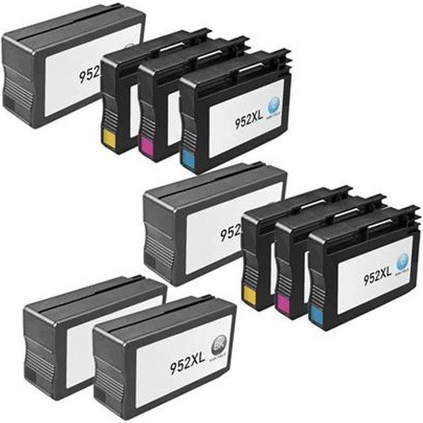 Compatible HP 952XL BK/C/M/Y 2 Full sets +3 EXTRA Black High Capacity Ink Cartridges (11 Pack) Multipack