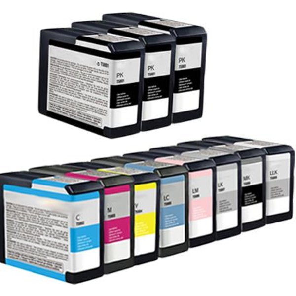 Compatible Epson T5801/T5809 Full Set + 2 EXTRA Black Ink Cartridges (11 Pack) Multipack