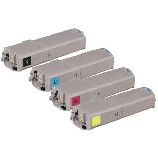Compatible Okidata 46490601/46490604 Full Set Toner Cartridges (4 Pack) Multipack