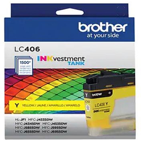 Brother LC406YS Yellow Original Standard Yield Ink Cartridge