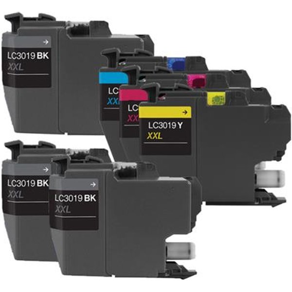 Compatible Brother LC3019BK/C/M/Y Full Set + 2 EXTRA Black Super High Capacity Ink Cartridges (6 Pack) Multipack