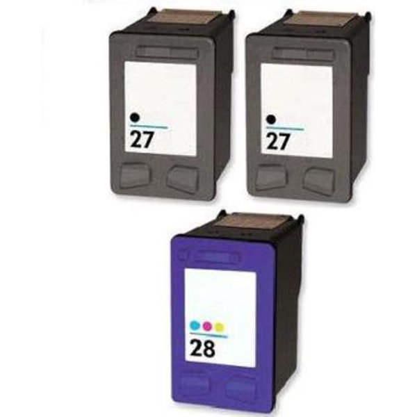 Compatible HP 27/28 Full Set + 1 EXTRA Black Ink Cartridges (3 Pack) Multipack
