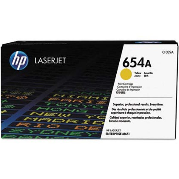 HP 654A Yellow Original Toner Cartridge (CF332A)