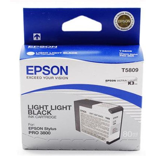Epson T5809 (T580900) Original Light Light Black Ink Cartridge