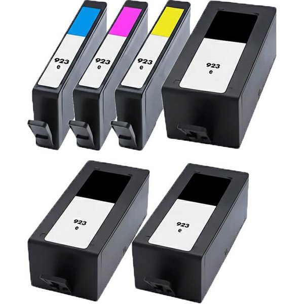 Compatible HP 923e EvoMore High Yield Full Sets + 2 EXTRA Black Ink Cartridges (6 Pack) Multipack