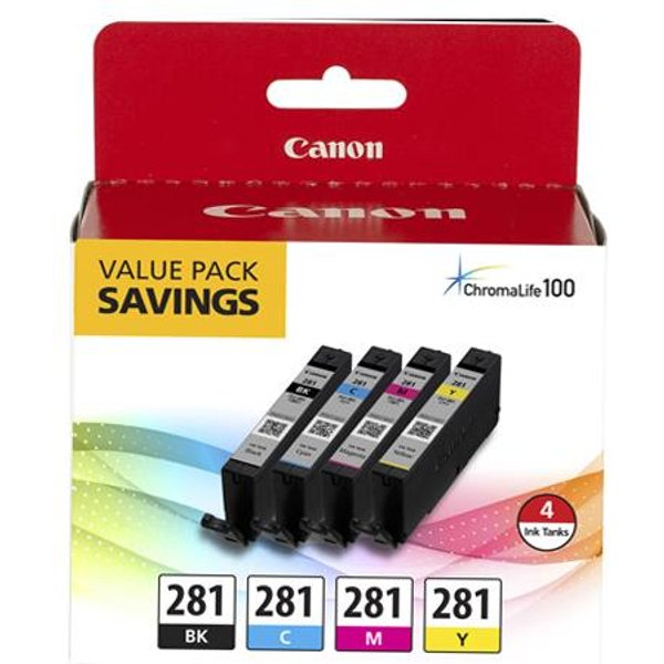Canon CLI-281 Multipack Original Standard Capacity Ink Cartridge (Black/Cyan/Magenta/Yellow) - 4 Pack