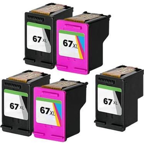Compatible HP 67XL 2 Full Sets + 1 EXTRA Black Ink Cartridges (5 Pack) Multipack
