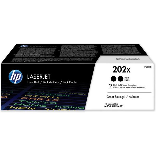 HP 202X Black Original High Yield Toner Cartridges (Twin Pack)