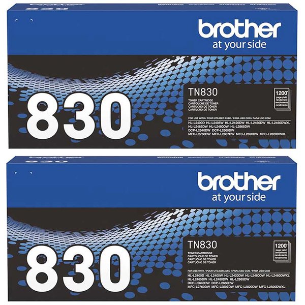 Brother TN830 Black Original Standard Capacity Toner Cartridges Twin Pack (2 Pack)