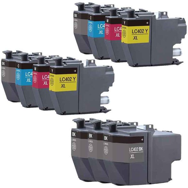 Compatible Brother LC402XLBK/C/M/Y 2 Full Sets+ 3 EXTRA Black High Capacity Ink Cartridges (11 Pack) Multipack