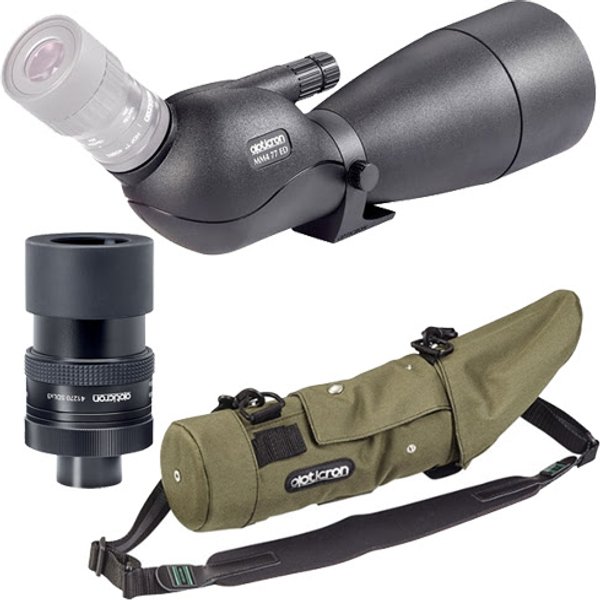 Opticron MM4 77 GA VHD Angled Scope with SDL v4 Zoom and Green Stay-On Case