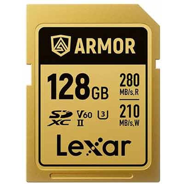Lexar SDXC Pro Gold Series ARMOR UHS-II V60 IP68 Stainless Steel - 128GB
