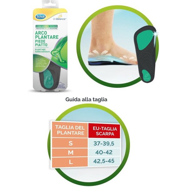 Scholl plantare arco m 2pz