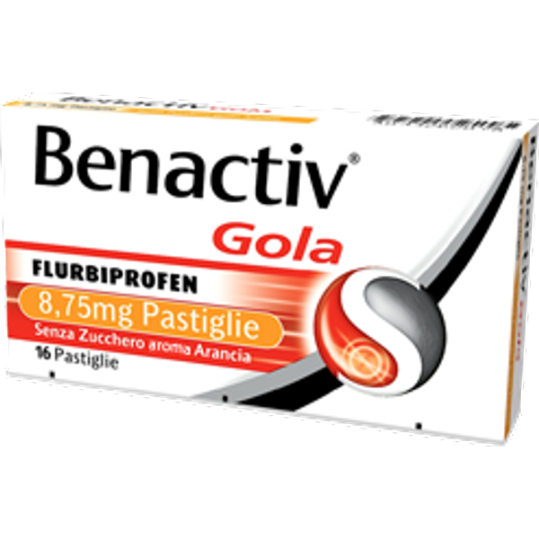Benactiv gola 16 pastiglie arancia sz