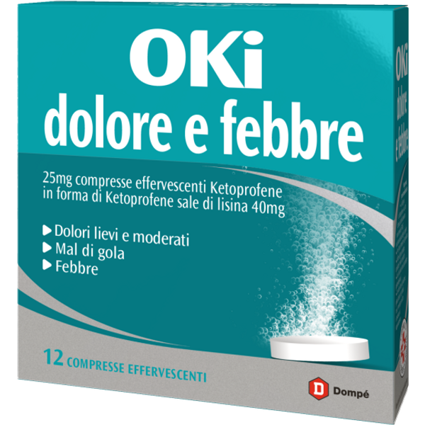 Oki dolore e febbre per sintomi influenzali 12 compresse effervescenti
