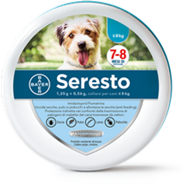 Seresto collare da 38cm cani 1-8kg antiparassitario per 7-8 mesi