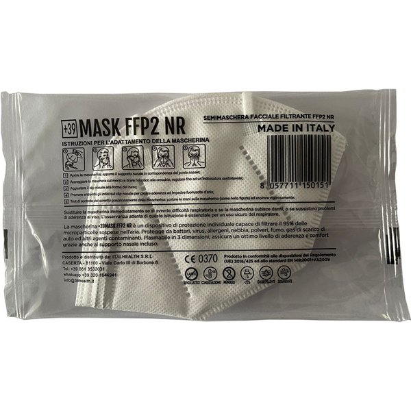 Mascherina +39mask 15pz bianca