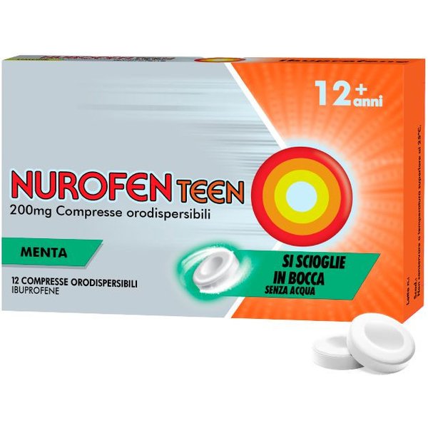 Nurofenteen 12 Compresse Orodispersibili 200mg gusto menta