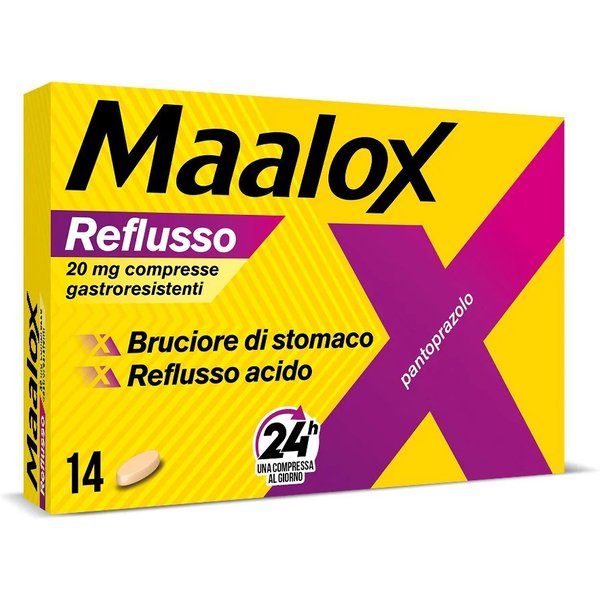 Maalox reflusso pantoprazolo 14 compresse 20mg