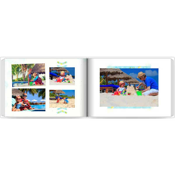 Layflat-Fotobuch mit Stoffeinband - A4 Querformat glänzend - Azurblaue Lagune
