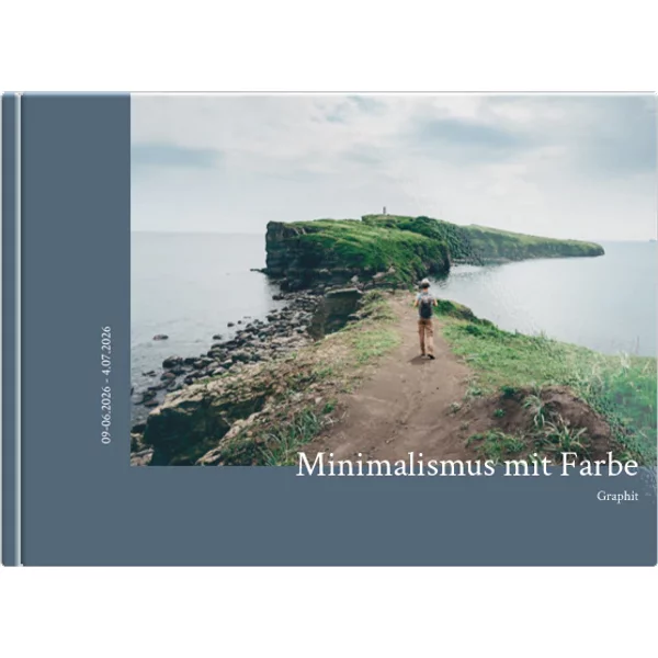 Layflat-Fotobuch A4 Querformat matt - Minimalismus mit Farbe – Graphit
