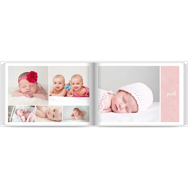 Layflat-Fotobuch mit Stoffeinband - A4 Querformat glänzend - Süßer Engel - Rosa