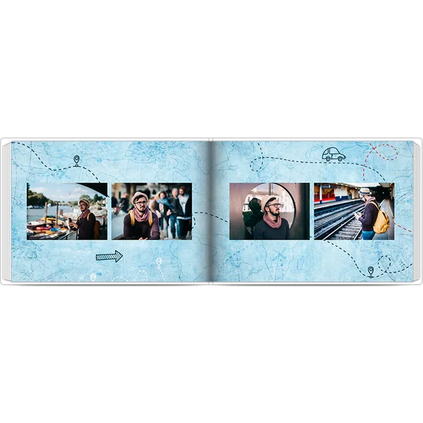 Fotobuch mit Stoffeinband A4 Querformat - Reisetagebuch