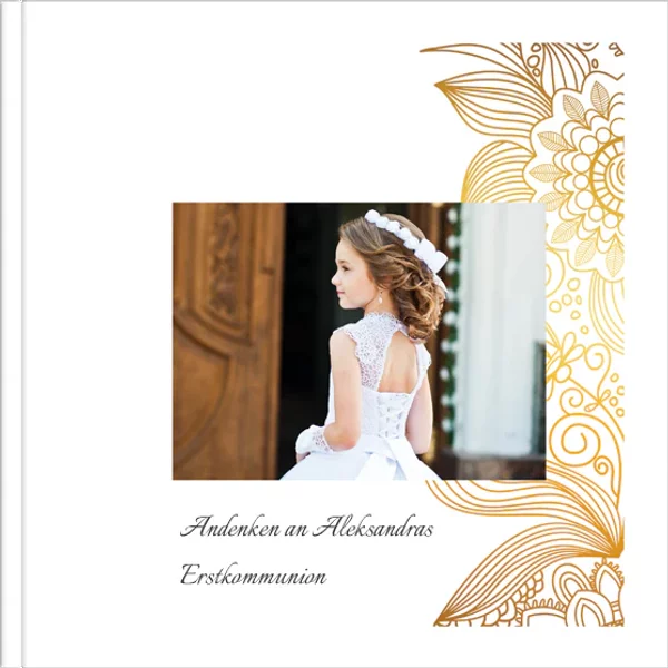 Layflat-Fotobuch 24x24 glänzend - Hardcover mit Goldprägung - Weiße Woche mit Vergoldung