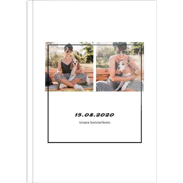 Layflat-Fotobuch A4 Hochformat glänzend - Mit schwarzem Rahmen