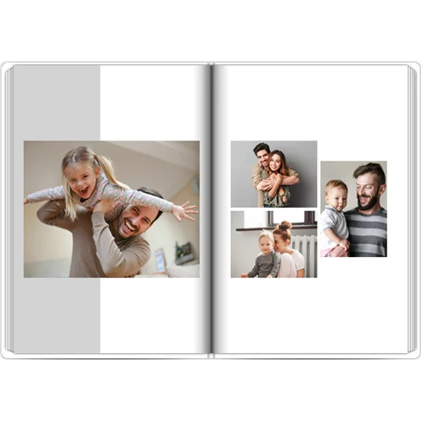 Layflat-Fotobuch mit Stoffeinband - A4 Hochformat glänzend - Familienerinnerungen – grau