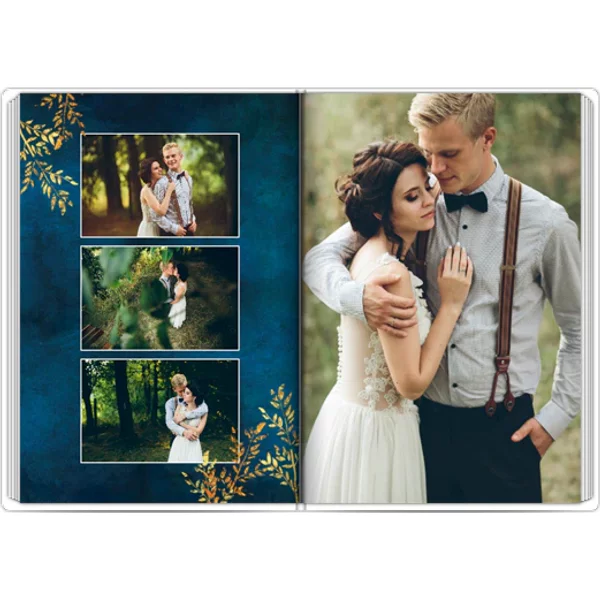 Fotobuch mit Stoffeinband A4 Hochformat - Goldstaub