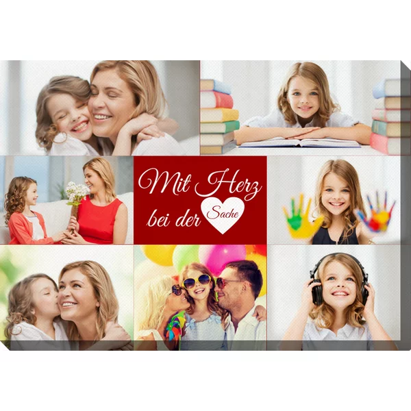 Personalisierte Fotoleinwand 40x30 cm - Mit Herz