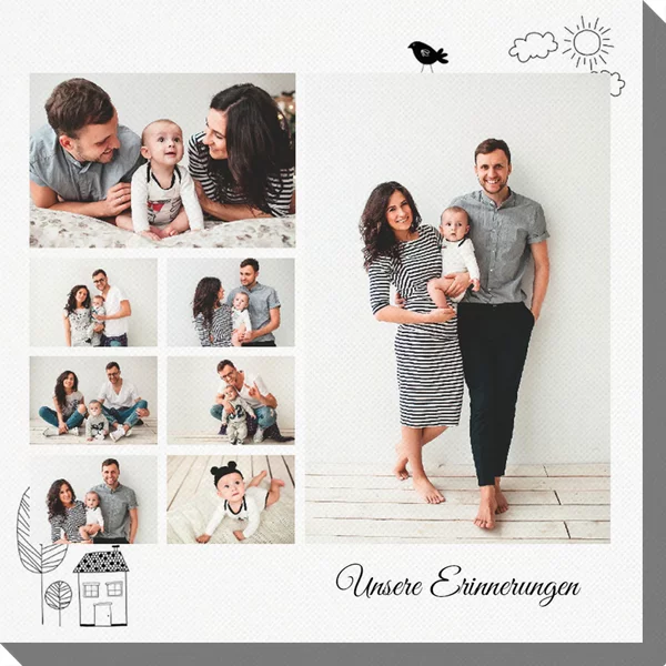 Personalisierte Fotoleinwand 50x50 cm - Kinderzeichnung