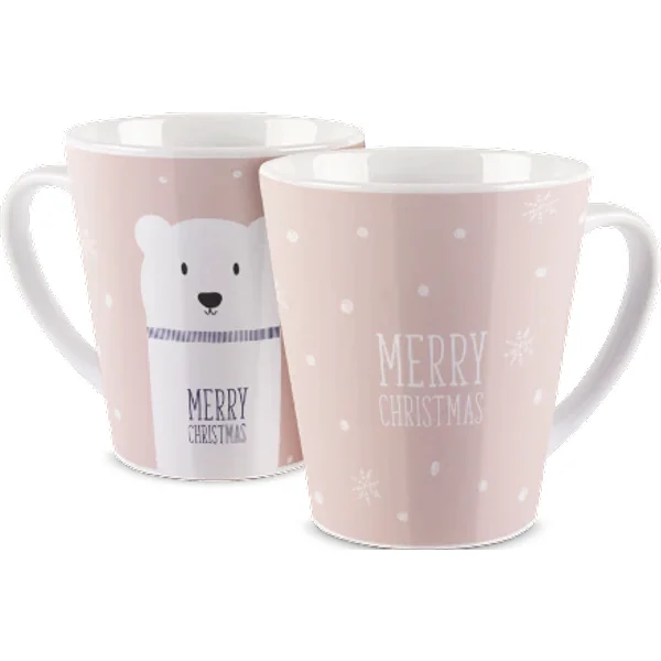 Personalisierte Fototasse Latte - Eisbär, Schnee und Xmas