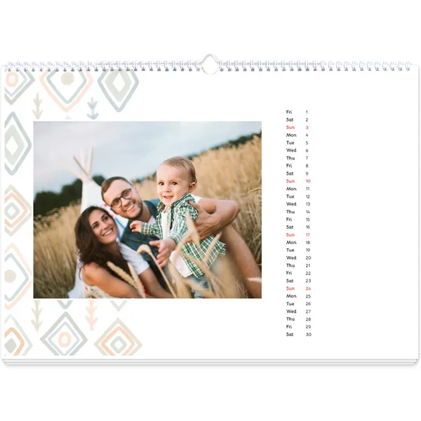 Fotokalender A3 Querformat - Subtiler Boho