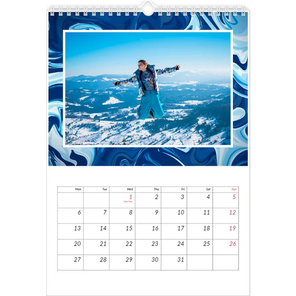 Fotokalender A4 Hochformat - Dunkelblau