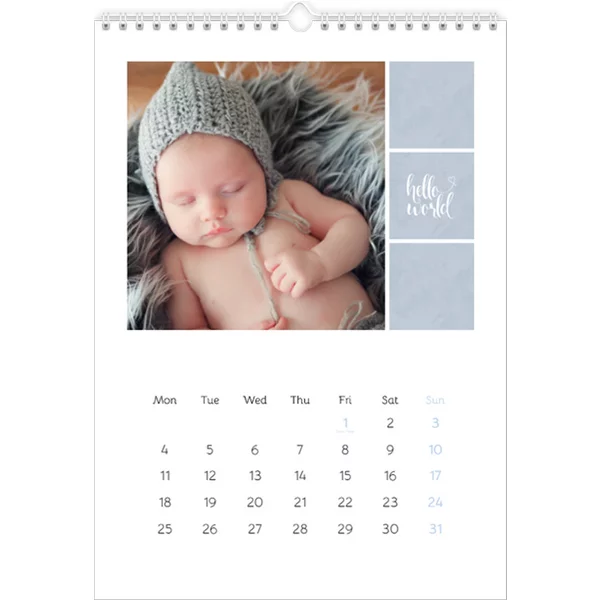 Fotokalender A4 Hochformat - Süßer Engel - Blau