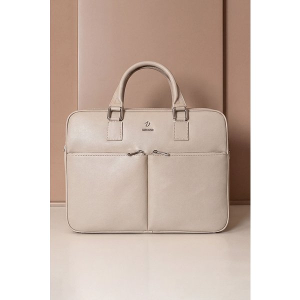 Cartable 24 heures en Cuir Bordeaux serviette ordinateur double poche