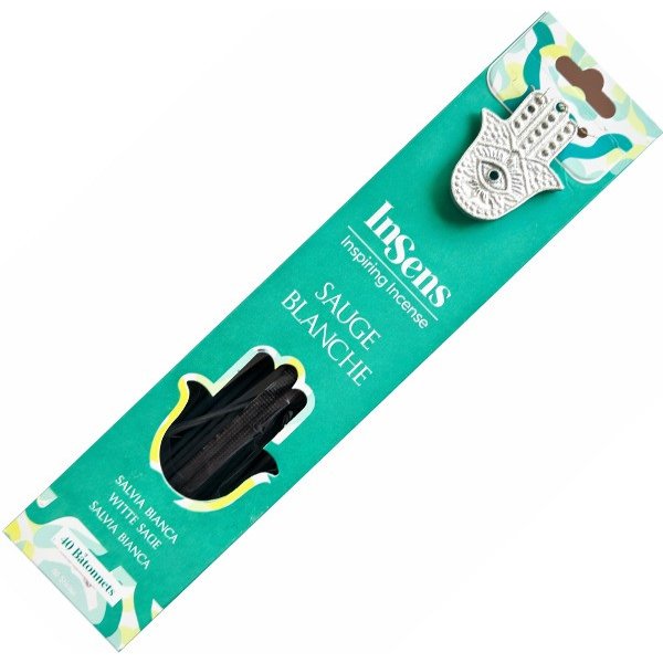 Paquet De 40 BâTonnets D'encens Sauge Blanche Avec Porte Encens-image